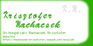 krisztofer machacsek business card